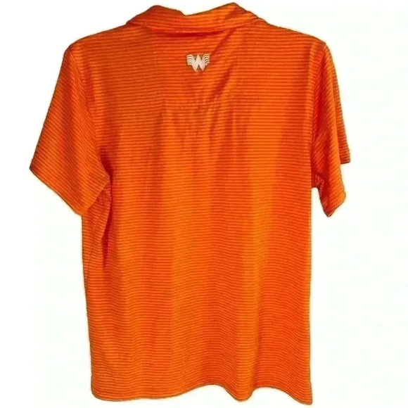 Whataburger Womens Polo Shirt Size Small Orange Striped Uniform Work Wear - Picture 2 of 4